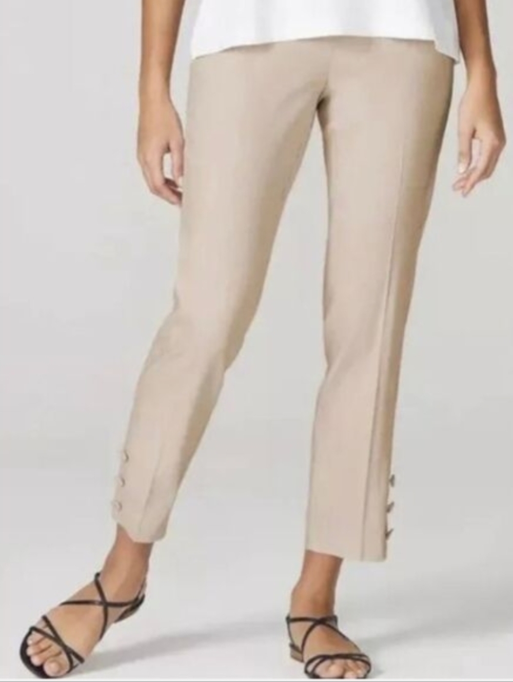 Nwt J. Jill Macadam White Linen-Blend Ankle Pants Sz SP